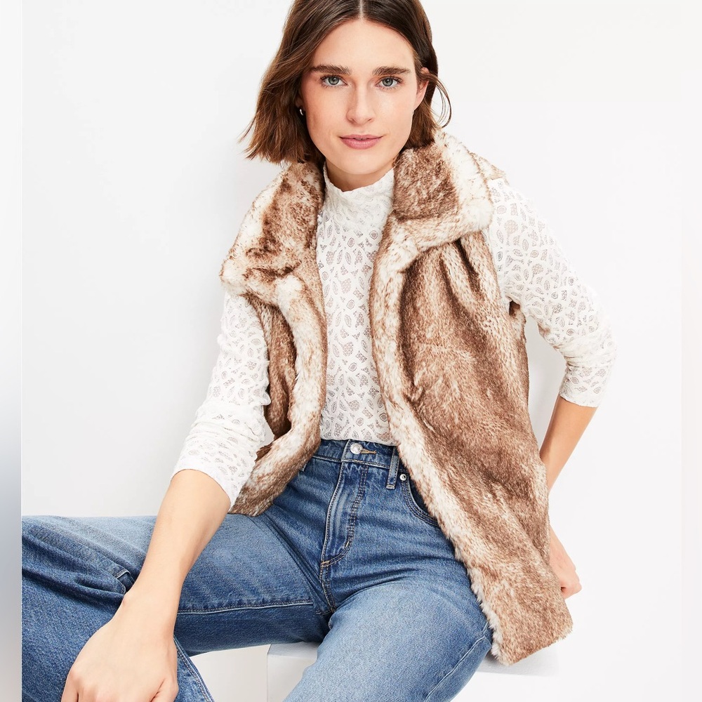 LOFT modern faux fur vest